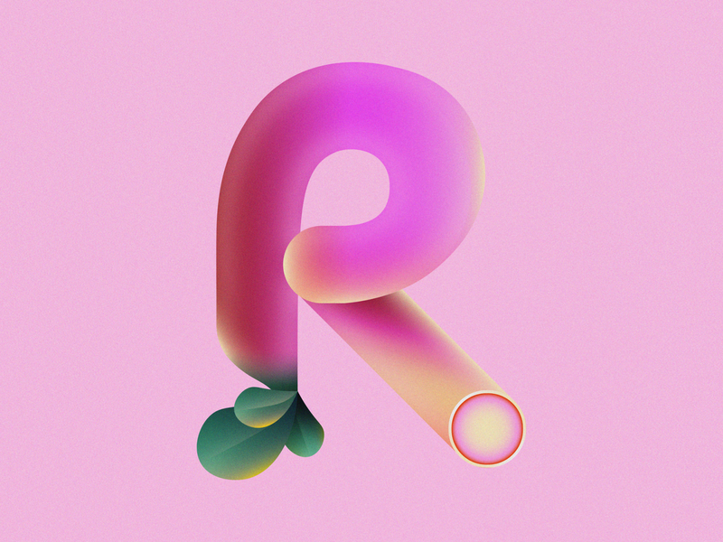 R is for Radish • 36 Days of Type 2d 36 days of type 36daysoftype 36daysoftype08 alphabet design flat food gradient grain illustration leaf leaves letter r minimal plant radish typography vector vegetable