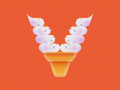 V is for Vanilla • 36 Days of Type 2d 36 days of type 36daysoftype 36daysoftype08 alphabet cake cone cone design flat food gradient ice cream ice cream cone illustration letter v minimal soft serve typography vanilla vector