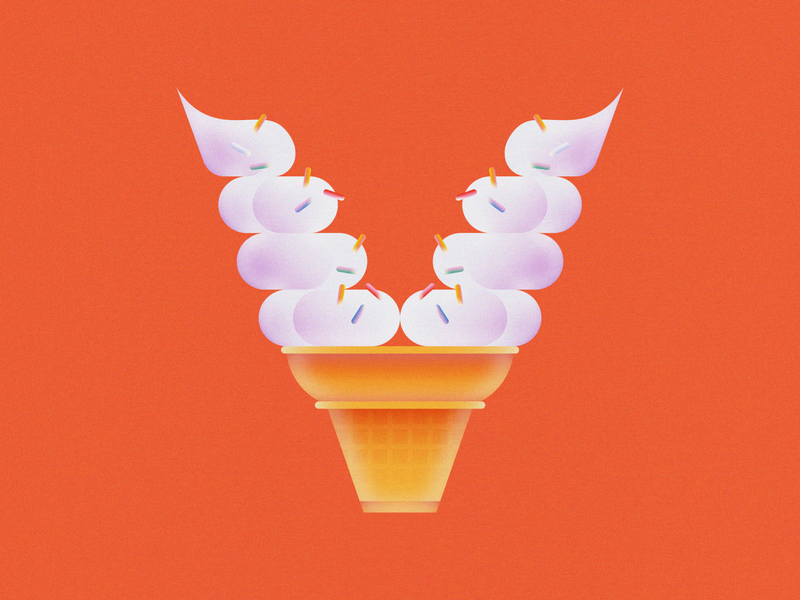 V is for Vanilla • 36 Days of Type 2d 36 days of type 36daysoftype 36daysoftype08 alphabet cake cone cone design flat food gradient ice cream ice cream cone illustration letter v minimal soft serve typography vanilla vector