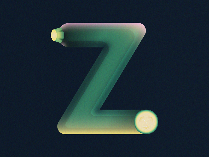 Z is for Zucchini • 36 Days of Type 2d 36 days of type 36daysoftype 36daysoftype08 alphabet alphabet typography design flat food gradient grain illustration letter letter z minimal squash typography vector vegetable zucchini