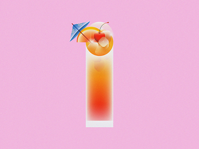 1 for the Road • 36 Days of Type 2d 36 days of type 36daysoftype 36daysoftype08 alcohol alphabet cherry cocktail design drink flat food gradient illustration lettering minimal orange tequila sunrise typography vector