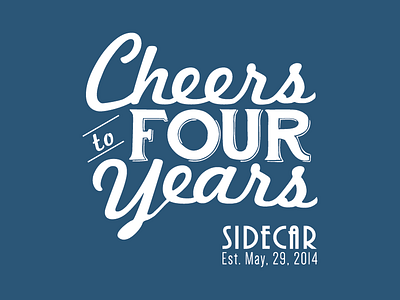 Cheers To Four Years illustration type