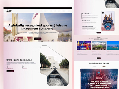 Qatar Sports Investment Website Redesign - Webflow arab branding finance graphic design illustration investment logo middle east motion graphics qatar redesign responsive typography ui webflow website redesign