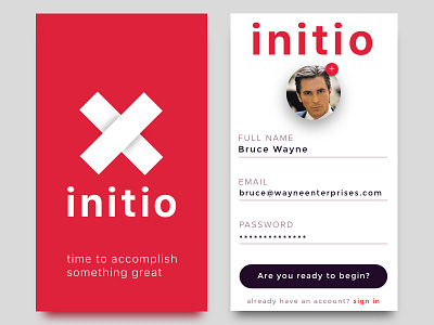 Initio - App Intro accomplish app beginning great product todo ui ux