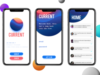 Current app chat current interface iphone mobile news social media ui user ux x
