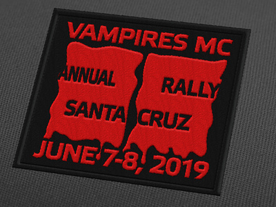 Vampires MC 25th Anniversary Patch embroidered patch embroidery motocycle negative space patch