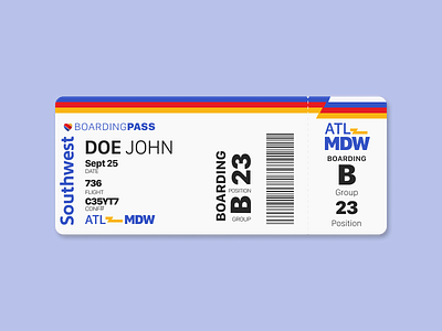Southwest Boarding Pass Redesign boarding pass design print print design redesign southwest vintage