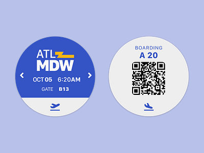 Southwest Boarding Pass Redesign for WearOS app boarding pass design mobile redesign southwest ui ux watch watchos web