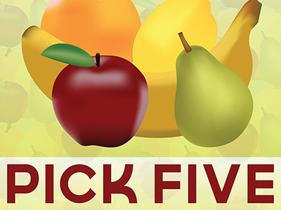 Pick Five - Student Project fruit illustrator poster print design student project