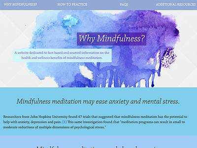 Why Mindfulness? - WIP educational informational mindfulness responsive rwd web design website wip work in progress