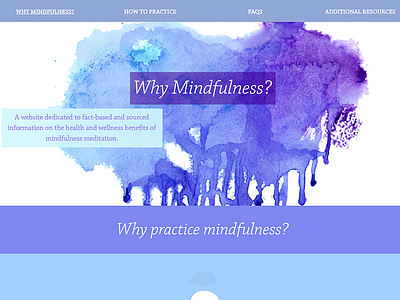 Why Mindfulness? completed educational informational meditation mindfulness project responsive rwd student web design