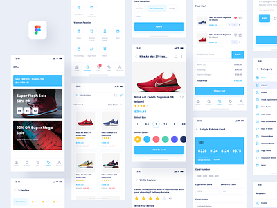 FREE! E-commerce App Kit app dashboard design ecommerce fashion flat free freebie freebies interface minimal online shop product product design shopping store store app ui ux web