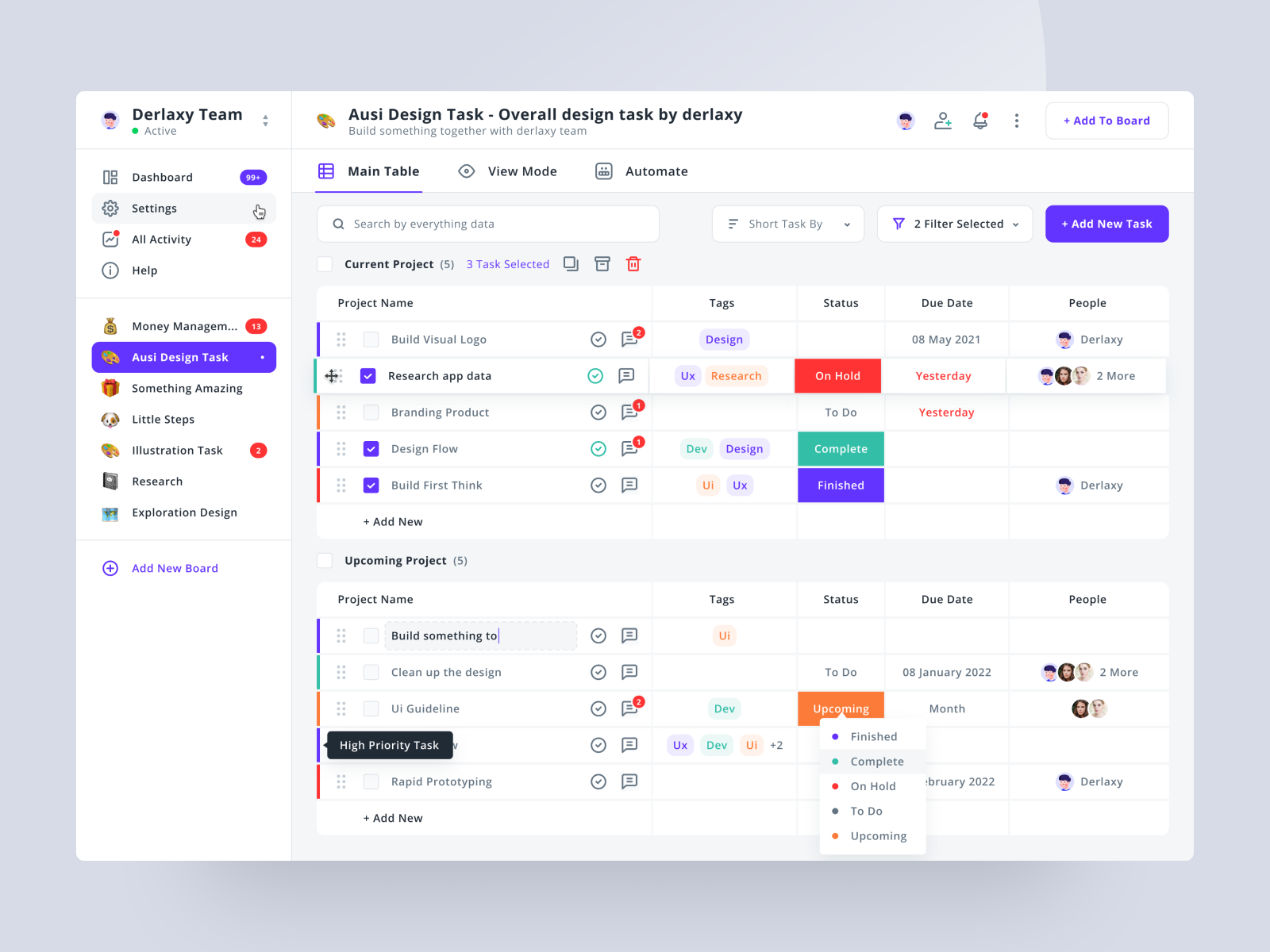 Task Management App by Derlaxy on Dribbble