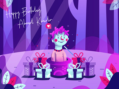 HBD For Me app birthday characer colorfull concept design free freebie graphic graphicdesgn hbd illustration ilustrator interface magic page ui user ux web