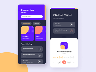 UI Exploration Music abstract app audio color design exploration flat minimal music trends ui ux web