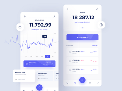 UI Exploration Crypto app bitcoin crypto cryptocurrency dashboard data design icon interface minimal mobile ui ux web website