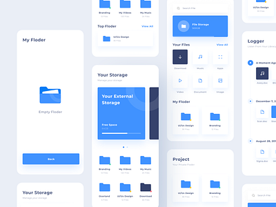 Ui File Explorer V2 app archive cloud derlaxy design explore flat interface minimal mobile mobile ui product design storage ui ux web website