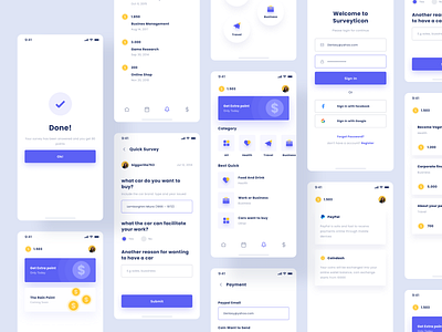 Survey App v.2 app design application design exploration interface minimal mobile app mobile ui product design research survey ui ui ux usability ux web