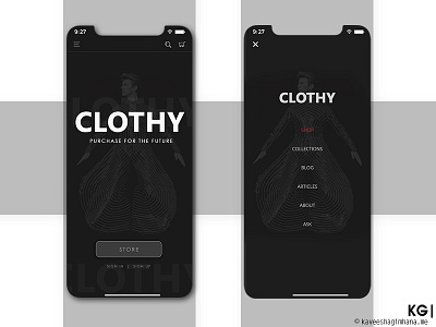 CLOTHY app app branding branding clothing clothing brand clothing design flat graphic design homepage logo menu design mobile navigation new app typography ui ui ux design ui ux ux web