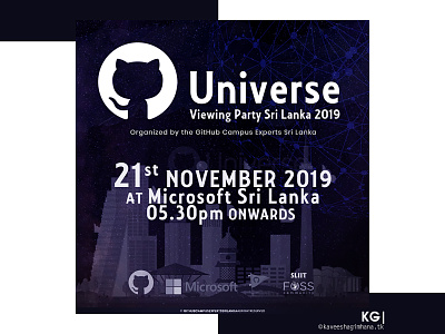 GitHub Universe LK branding design flyer flyer design git github graphic design icon srilanka typography ui ui ux vector