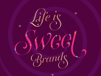 sweet life brand branding candy chocolate design illustration life logo luxury sweet typography vector