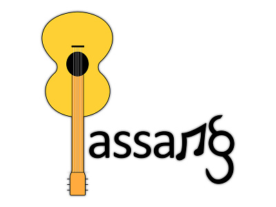Acoustic Guitar Logo acoustic guitar illustration logo music typography vector yellow