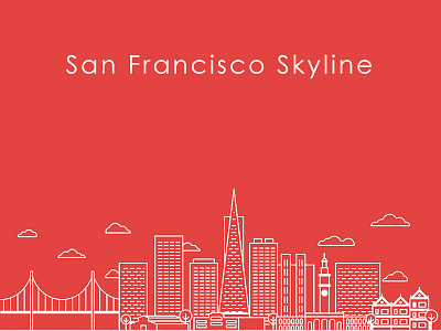 San Francisco Skyline background cityskapers design concept skyline vectors