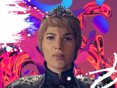 Cersei digital painting game of thrones illustration