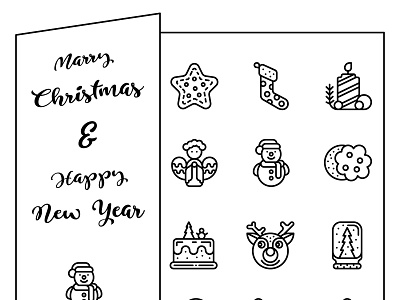 Christmas Card with icons. design icon illustration vector