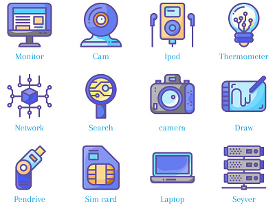 electronics design icon illustration lineal color vector
