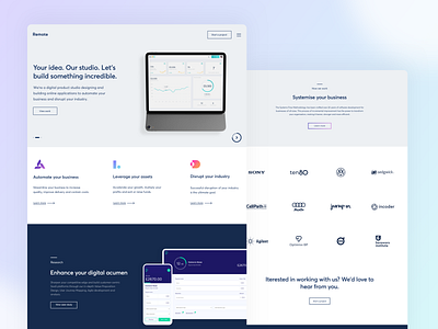 Remote brand design brand identity branding design digital product studio remote ui website website design