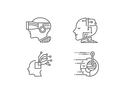 Artificial Intelligence design future graphic icon illustrator line vector vinzence studio