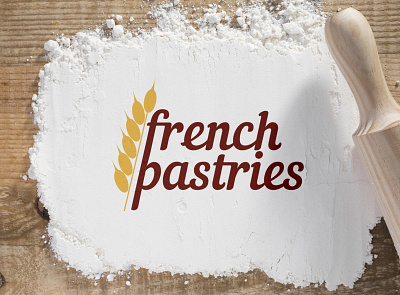 french pastries logo branding design logo typography