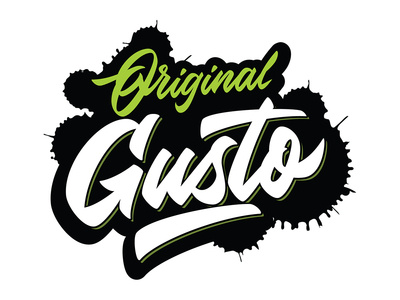 Original Gusto Logo design minimal branding vector typography illustration typografi typogaphy type logotype logotipo logo lettering handwriting font handwriten hand crafted flat design
