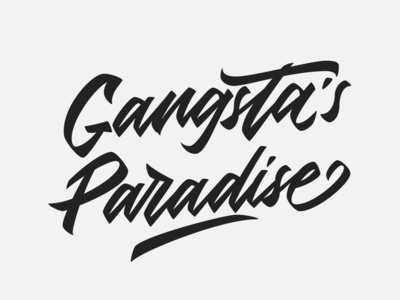 Gangsta's Paradise minimal branding vector typography illustration typografi typogaphy type logotype logotipo logo lettering handwriting font handwriten hand crafted flat design