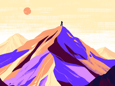 The Alps alps design illustration mountain mountains nature orange photoshop procreate purple