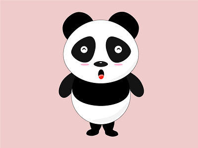 Panda character clean design flat illustration illustrator minimal ui vector web website