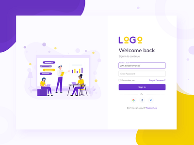 Login Screen design illustration login login screen sign in sign up