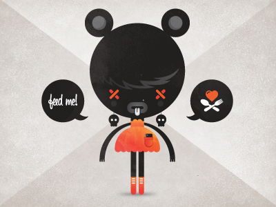 Character Design for Blindfood App app character design death female food illustration iphone mouse