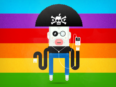 Steve the Pirate apple character design illustration ipad iphone jobs pirate steve wallpaper