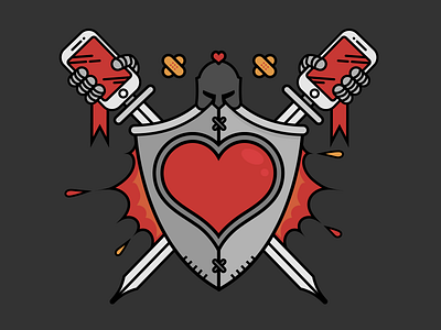 Tough Love character data plan gear heart icon knight love phone swords vodafone