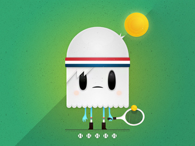 Matchpoint iPhone / iPad Wallpaper character design cute ghost ipad iphone sunny tennis wallpaper