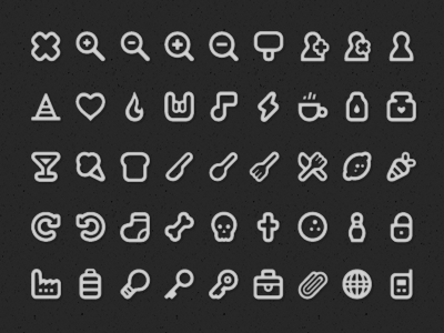 Eyecons : 250 Piece Vector Icon Set arrows attachment bold coffee cute food icon icons illustrative key line mobile set thick vector zoom