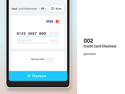 DailyUI 002 CreditCardCheckout 001 dailyui day002