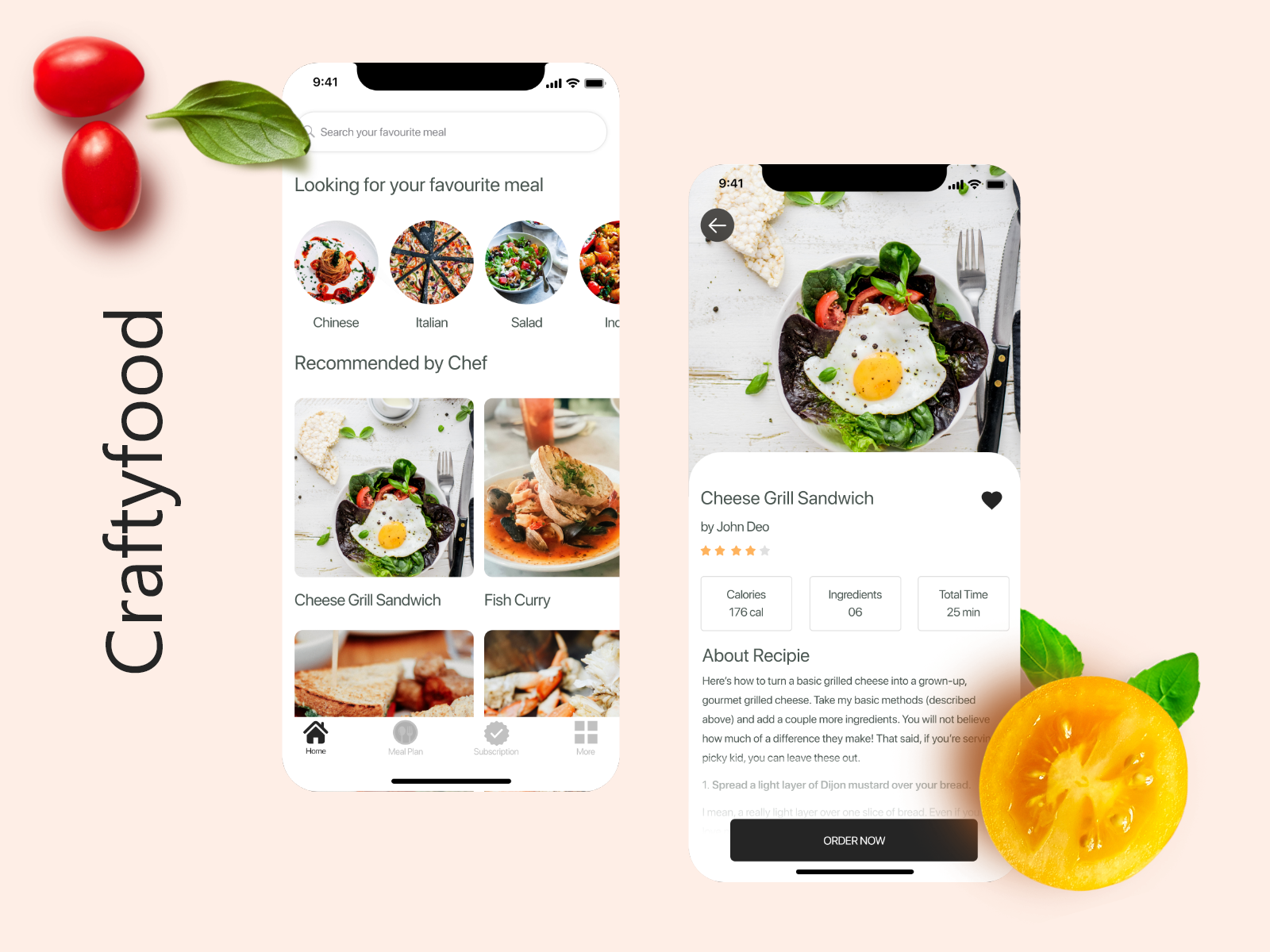 Craftyfood App Design by Maninder Kaur on Dribbble