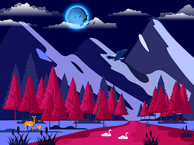 Nightlight Landscape illustration