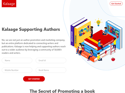 kalaage - Connecting Writers and Publishers Landing Page by Maninder Kaur  on Dribbble