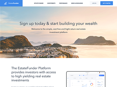 Estatefunder Website Landing Page homepage landing page ui design ui kit web design website design