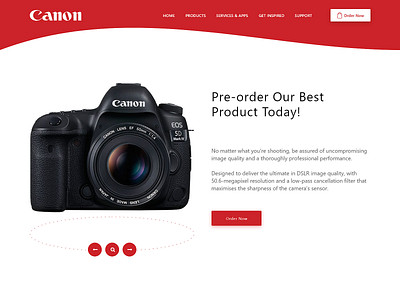 Canon Digital Cameras redesign web template design landing page landing page design redesign concept redesign. template ui design webdesign website