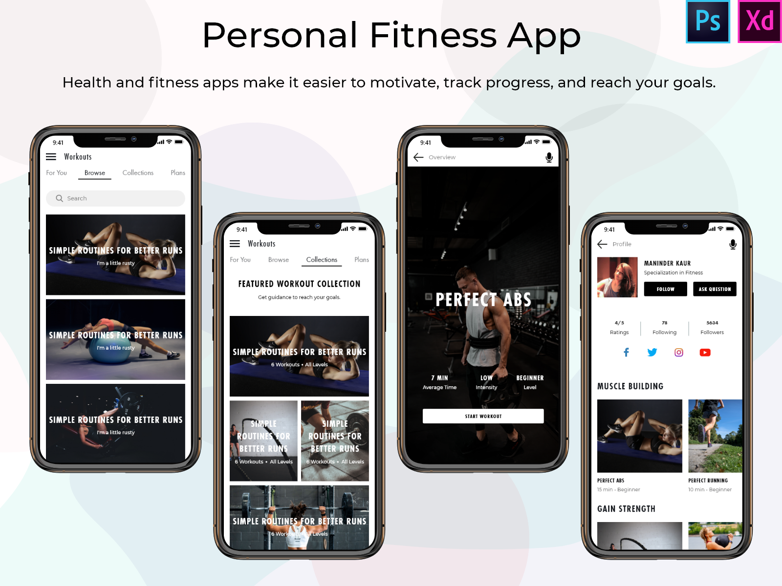 Personal Fitness App by Maninder Kaur on Dribbble